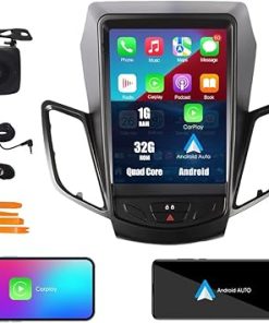 Dash Camera-KUNFINE-Kunfine Tesla Style Car CarPlay Android Auto Navigation Stereo GPS Radio Reverse Camera 9.7″ IPS Touchscreen Headunit Tablet Media Player for Ford Fiesta 2011-2012- if Applicable Quad Core 1G+32G