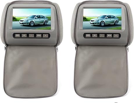 Dash Camera-Yctze-2pcs 7 inch HD Car Headrest LCD Video Player with Zipper Cover Remote Control Gray 3 Dash Camera-Yctze-2pcs 7 inch HD Car Headrest LCD Video Player with Zipper Cover Remote Control Gray - Image 3
