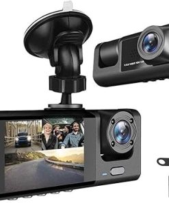 Dash Camera–3 Channel Dashcam Car DVR HD 1080P 3-Lens Inside Vehicle Dash CamThree Way Camera DVRs Recorder Video Registrator Camcorder(3 camera – 32G -WIFI)