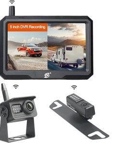 Dash Camera-TX-Wireless Backup Camera 1080P DVR Recording Wireless Digital Signal w/ 5″ Split Monitor Vehicle Backup Cameras with 2 Wireless Cameras Enjoy Driving Observation for Car- Pickup Dash Camera-TX-Wireless Backup Camera 1080P DVR Recording Wireless Digital Signal w/ 5″ Split Monitor Vehicle Backup Cameras with 2 Wireless Cameras Enjoy Driving Observation for Car- Pickup