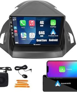 Dash Camera-KUNFINE-Kunfine Car CarPlay Android Auto Navigation Stereo GPS Radio Reverse Camera Display 9″ IPS Touchscreen Headunit Tablet Pad Media Player For Ford Kuga Escape C-Max 13-17- if Applicable Quad Core 4G+64G