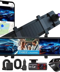Dash Camera-QOZ-Mirror Dash Camera for Car 3 Channel with 4K Front Interior and Rear Camera w/GPS WiFi Reverse Assist IR Night Vision G-Sensor WDR Time Lapse Parking Monitor (12 Inch) Dash Camera-QOZ-Mirror Dash Camera for Car 3 Channel with 4K Front Interior and Rear Camera w/GPS WiFi Reverse Assist IR Night Vision G-Sensor WDR Time Lapse Parking Monitor (12 Inch)