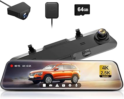 Dash Camera-WOLFBOX-WOLFBOX G900 Rear View Mirror Camera- Mirror Dash Cam 4K Front and 2.5K Rear 3 Dash Camera-WOLFBOX-WOLFBOX G900 Rear View Mirror Camera- Mirror Dash Cam 4K Front and 2.5K Rear - Image 3
