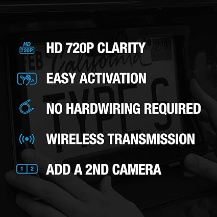 Dash Camera-TYPE S TOURING ITEMS-Type S License Plate Frame HD Wireless Backup Camera- 5″ Monitor with Motion Activation 2 Dash Camera-TYPE S TOURING ITEMS-Type S License Plate Frame HD Wireless Backup Camera- 5" Monitor with Motion Activation - Image 2