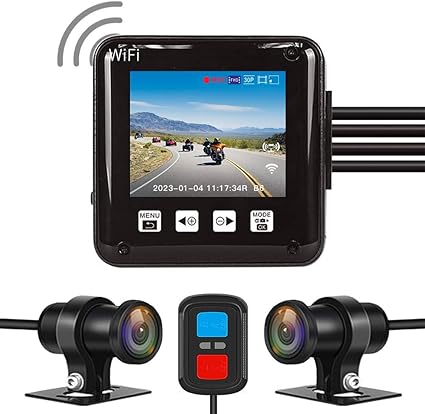 Dash Camera-VSYSTO-VSYSTO WiFi Motorcycle Dash Cam- 2 Inch Screen All Waterproof HD 1080P WDR SONYIMX307 150° Wide Angle Fisheye Lens Front and Rear Camera with GPS 3 Dash Camera-VSYSTO-VSYSTO WiFi Motorcycle Dash Cam- 2 Inch Screen All Waterproof HD 1080P WDR SONYIMX307 150° Wide Angle Fisheye Lens Front and Rear Camera with GPS - Image 3