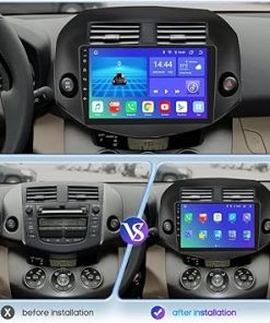 Dash Camera-hizpo-8 Core 4+32GB Android Car Radio for Toyota RAV4 2007-2012- 10.1″ QLED GPS Stereo Support Wireless Apple Carplay Andriod Auto Bluetooth DSP SWC USB with 1080P Backup Camera 2