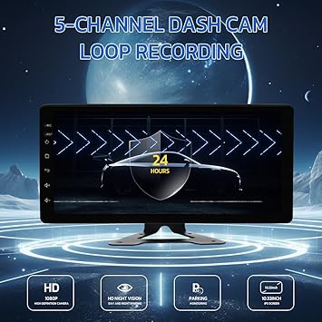 Dash Camera-XUENAV-5 Multi-Function Vehicle Backup Camera with 1080P Android System Audio Monitor DVR Dash Cam for RV SUV Cars Truck Van Trailer-IPS Screen Car Stereo with Wireless CarPlay Android Auto BT FM Radio WiFi 2 Dash Camera-XUENAV-5 Multi-Function Vehicle Backup Camera with 1080P Android System Audio Monitor DVR Dash Cam for RV SUV Cars Truck Van Trailer-IPS Screen Car Stereo with Wireless CarPlay Android Auto BT FM Radio WiFi - Image 2