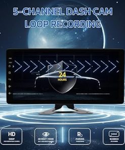 Dash Camera-XUENAV-5 Multi-Function Vehicle Backup Camera with 1080P Android System Audio Monitor DVR Dash Cam for RV SUV Cars Truck Van Trailer-IPS Screen Car Stereo with Wireless CarPlay Android Auto BT FM Radio WiFi 2