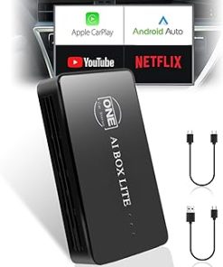Dash Camera-One Car Stereo-OneCarStereo CarPlay Ai Box Lite Wireless CarPlay Adapter & Android Auto- The Magic CarPlay Box Streaming Device for car with Netflix/YouTube/USB Play