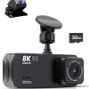 Dash Camera-AZDOME-AZDOME M550 Pro 5G WiFi 3 Channel Dash Cam Built-in GPS- 4K+1080P Dual Dash Camera for Cars with 64GB Card 5