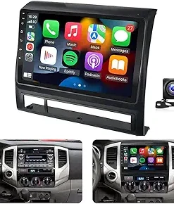 Dash Camera-Hiolpen-Double Din Car Stereo Radio Compatible for Toyota Tacoma 2005-2013 Apple Carplay 9″ Android 13 GPS Car Stereo Radio +Backup Camera 2+32G Car Stereo