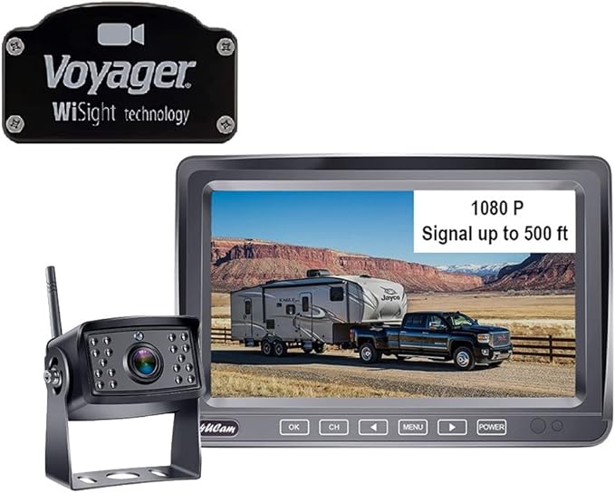 Dash Camera-4UCAM EXTEND YOUR VISION-4Ucam HD 1080P Digital Wireless Backup Camera + 7″ DVR Monitor Quad-View Compatible for Voyager Wisight Prewire RV- Trailer Dash Camera-4UCAM EXTEND YOUR VISION-4Ucam HD 1080P Digital Wireless Backup Camera + 7" DVR Monitor Quad-View Compatible for Voyager Wisight Prewire RV- Trailer