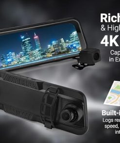 Dash Camera-Rivela-4k Mirror Dash Cam with GPS & Night Vision-10” Touchscreen Rearview Camera for Cars & Trucks- Front & Rear Dash Cam 2