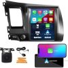 Dash Camera-KUNFINE-Kunfine Tesla Style Car CarPlay Android Auto Navigation Stereo GPS Radio Reverse Camera 9.7″ IPS Touchscreen Headunit Tablet Media Player for Honda Civic 2004-2011- if Applicable Quad Core 1G+32G MT
