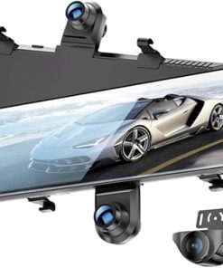 Dash Camera–720˚ Panoramic Mirror Dash Cam 2K UHD 24H Parking Monitoring 11inch IPS Screen Car DVR (Color : V720S- Size : 256G) 2