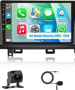 Dash Camera-CAMECHO-Camecho Android 13 Car Stereo for Honda Odyssey 2005-2010 Radio with Wireless Carplay Android Auto- 10.1″ Touchscreen Car Radio with Bluetooth GPS