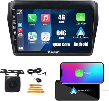 Dash Camera-KUNFINE-Kunfine Car CarPlay Android Auto Navigation Stereo GPS Radio Reverse Camera Display 9″ IPS Touchscreen Headunit Tablet Pad Media Player for Suzuki Swift 2017-2020- if Applicable Quad Core 4G+64G Dash Camera-KUNFINE-Kunfine Car CarPlay Android Auto Navigation Stereo GPS Radio Reverse Camera Display 9" IPS Touchscreen Headunit Tablet Pad Media Player for Suzuki Swift 2017-2020- if Applicable Quad Core 4G+64G