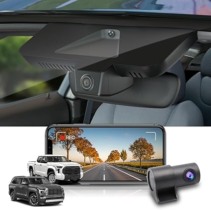 Dash Camera-FITCAMX-Fitcamx 2K Dual Dash Cam for 2022-2025 Toyota Tundra &Sequoia 2023-2025 Limited SR SR5 TRD Pro Limited Platinum (Gen3)- OEM Look Dash Camera-FITCAMX-Fitcamx 2K Dual Dash Cam for 2022-2025 Toyota Tundra &Sequoia 2023-2025 Limited SR SR5 TRD Pro Limited Platinum (Gen3)- OEM Look