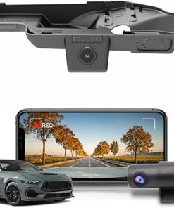 Dash Camera-FITCAMX-Fitcamx Front 2160P+Rear 1080P Dash Cam Adapts for Ford Mustang 2024 2025 Ecoboost GT Premium Dark Horse- OEM Look