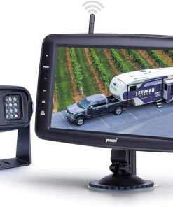 Dash Camera-yuwei-Wireless backup camera System with 7 inch splitscreen- Waterproof Wireless Rear View Camera with Night Vision