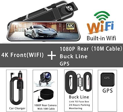 Dash Camera-LIWDK-10″ Mirror Dash Cam for Honda Accord 2013 2014 2015 2016 2017- Safe Driving 4K 1080P 32G Full Touch Screen Night Vision Loop Recording Wide Angle Recorder 2 Dash Camera-LIWDK-10" Mirror Dash Cam for Honda Accord 2013 2014 2015 2016 2017- Safe Driving 4K 1080P 32G Full Touch Screen Night Vision Loop Recording Wide Angle Recorder - Image 2