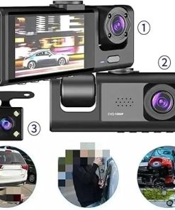 Dash Camera–3 Channel Dashcam Car DVR HD 1080P 3-Lens Inside Vehicle Dash CamThree Way Camera DVRs Recorder Video Registrator Camcorder(3 camera – 32G -WIFI) 2