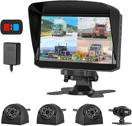 Dash Camera-VSYSTO-VSYSTO H7 4CH Truck Dash Camera 360 DVR Dash Cam Security Camera System Vehicle Backup Cameras 1080P Front Rear Side View 7.0” Monitor w/GPS IR Night Vision for RV Semi Truck Trailer Tractor Dash Camera-VSYSTO-VSYSTO H7 4CH Truck Dash Camera 360 DVR Dash Cam Security Camera System Vehicle Backup Cameras 1080P Front Rear Side View 7.0'' Monitor w/GPS IR Night Vision for RV Semi Truck Trailer Tractor
