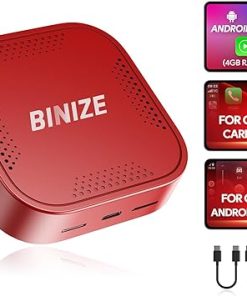 Dash Camera-BINIZE-Binize Carplay Ai Box Android Auto Ai Box Wireless CarPlay Android Auto with Video APPS 4G+64GB-8Core