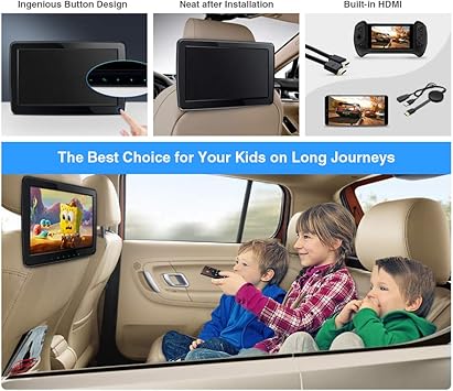Dash Camera-XTRONS-XTRONS Dual Car Headrest Video Player 11.6 Inch IPS Screen Portable Car Headrest Mount Monitor with 2 Black Wireless IR Headphones Supports 1080P Video- HDMI Input 2 Dash Camera-XTRONS-XTRONS Dual Car Headrest Video Player 11.6 Inch IPS Screen Portable Car Headrest Mount Monitor with 2 Black Wireless IR Headphones Supports 1080P Video- HDMI Input - Image 2