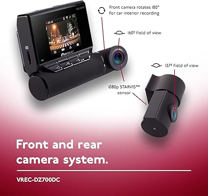 Dash Camera-Pioneer-Pioneer VREC-DZ700DC 2-Channel Dual Recording 1080p HD Dash Camera System with WiFi and 2″ LCD Screen 2 Dash Camera-Pioneer-Pioneer VREC-DZ700DC 2-Channel Dual Recording 1080p HD Dash Camera System with WiFi and 2" LCD Screen - Image 2