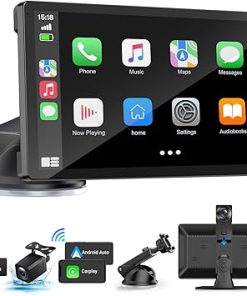 Dash Camera-BOXGVO-Wireless Carplay Screen for Car with 4K Dash Cam- 9″ Portable Carplay & Android Auto