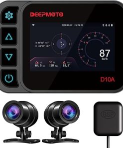 Dash Camera-DeepMoto-Motorcycle Dash Cam with 1080P Dual HD Camera- Waterproof and 3″ IPS Screen Driving Recorder of DeepMoto D10A