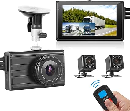 Dash Camera-VSYSTO-VSYSTO 3-Channel Car Dash Cam WiFi 3.0″ Monitor Front 1080P w/HD Separated Side View IPX7 Waterproof IR Night Vision Cameras for Semi Truck Trailer Pickup(Wireless Remote/G-Sensor/Max 256GB Support) Dash Camera-VSYSTO-VSYSTO 3-Channel Car Dash Cam WiFi 3.0" Monitor Front 1080P w/HD Separated Side View IPX7 Waterproof IR Night Vision Cameras for Semi Truck Trailer Pickup(Wireless Remote/G-Sensor/Max 256GB Support)