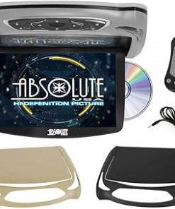 Dash Camera-ABSOLUTE USA-Absolute DFL14HD Car Roof Mount DVD Player Monitor 14 inch Vehicle Flip Down Overhead Screen- HDMI SD USB Card Input with Built-in IR Transmitter for Wireless IR Headphone- 3 Style Colors