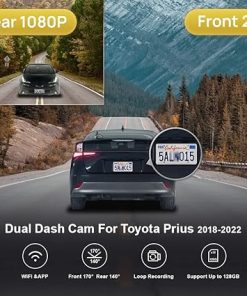 Dash Camera-FITCAMX-Fitcamx 2K Dual Dash Cam Suitable for Toyota Prius LE Limited XLE Prime Hatchback 2018 2019 2020 2021 2022 (XW50)- OEM Look 2
