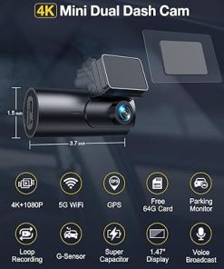 Dash Camera-GKU-GKU Dash Cam Front and Rear Camera-4K+1080P 2
