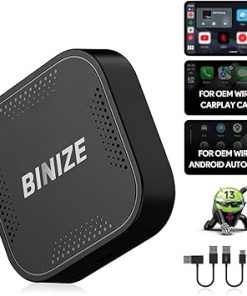 Dash Camera-BINIZE-Binize Carplay Ai Box Android 13 Carplay AI Box Wireless Carplay Wireless Android Auto Built-in Navigation- Support Streaming Video Apps Only Support Cars with OEM Wired CarPlay/Android Auto