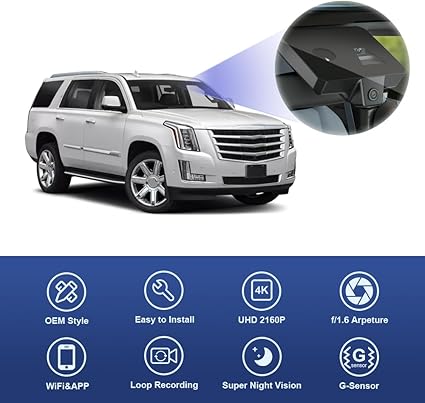 Dash Camera-FITCAMX-Fitcamx 4K Dash Cam Compatible with Cadillac Escalade 2015 2016 2017 2018 2019 2020 (has Auto-Dimming)- OEM Style 3 Dash Camera-FITCAMX-Fitcamx 4K Dash Cam Compatible with Cadillac Escalade 2015 2016 2017 2018 2019 2020 (has Auto-Dimming)- OEM Style - Image 3