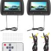 Dash Camera-Akozon-2pcs Headrest Monitor 7 Inch-Headrest DVD Player – Dual Portable DVD Player Car Headrest Video Players 7 in HD LCD Digital Screen Car MP5 Player