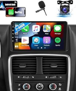 Dash Camera-CAMECHO-2+64GB Android Car Stereo Radio for Dodge Grand Caravan Chrysler Town and Country with Wireless Apple Carplay Android Auto 9″ Touch Screen Bluetooth Car Radio with GPS Navigation HiFi Backup Camera