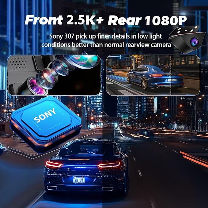 Dash Camera-QOZ-Mirror Dash Camera for Car 3 Channel with 4K Front Interior and Rear Camera w/GPS WiFi Reverse Assist IR Night Vision G-Sensor WDR Time Lapse Parking Monitor (12 Inch) 2 Dash Camera-QOZ-Mirror Dash Camera for Car 3 Channel with 4K Front Interior and Rear Camera w/GPS WiFi Reverse Assist IR Night Vision G-Sensor WDR Time Lapse Parking Monitor (12 Inch) - Image 2