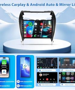 Dash Camera-Rimoody-2+64G Android Car Radio Stereo for Toyota Camry 2012 2013 2014 Wireless Carplay Android Auto- 10.1” Touchscreen Head Unit with Bluetooth GPS Navigation WiFi Mirror Link FM/RDS EQ Backup Camera SWC 2