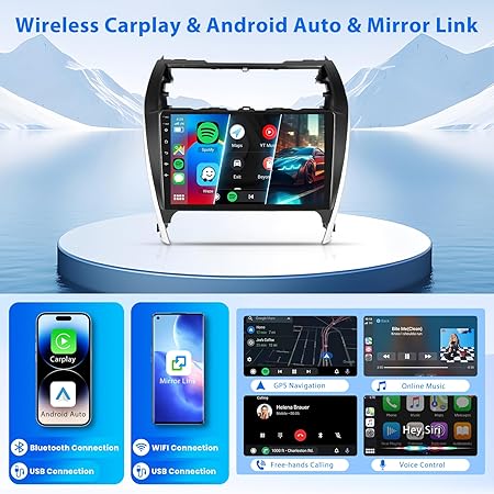 Dash Camera-Rimoody-2+64G Android Car Radio Stereo for Toyota Camry 2012 2013 2014 Wireless Carplay Android Auto- 10.1” Touchscreen Head Unit with Bluetooth GPS Navigation WiFi Mirror Link FM/RDS EQ Backup Camera SWC 2 Dash Camera-Rimoody-2+64G Android Car Radio Stereo for Toyota Camry 2012 2013 2014 Wireless Carplay Android Auto- 10.1'' Touchscreen Head Unit with Bluetooth GPS Navigation WiFi Mirror Link FM/RDS EQ Backup Camera SWC - Image 2