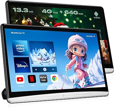 Dash Camera-AINAVITO-13.3 ‘’ 4K Car TVS for Back seat 2 Set-Headrest Tv for Car 2 Screens Headrest Monitor Dash Camera-AINAVITO-13.3 ‘’ 4K Car TVS for Back seat 2 Set-Headrest Tv for Car 2 Screens Headrest Monitor