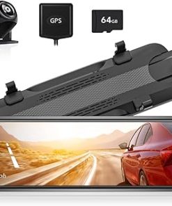 Dash Camera-WOLFBOX-WOLFBOX G930 10” Rear View Mirror Camera with 5.8GHz WiFi- 4K Dash Cam Front and Rear with WDR