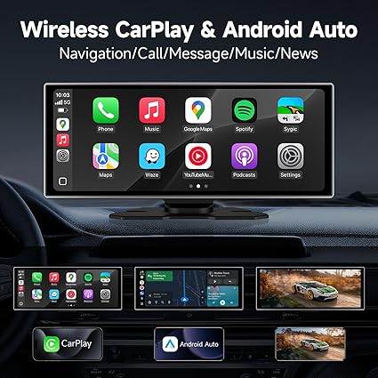 Dash Camera-NINEYIN-Wireless Portable Carplay Screen for Car- 11.26 inch A-pple Carplay & Android Auto HD Touchscreen with 4K Dash Cam 2 Dash Camera-NINEYIN-Wireless Portable Carplay Screen for Car- 11.26 inch A-pple Carplay & Android Auto HD Touchscreen with 4K Dash Cam - Image 2