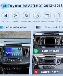 Dash Camera-Inefala-2+64G Android 13 CarPlay Car Stereo Radio for Toyota RAV4 2013-2018- 10.1” HD Touch Screen Compatible with Android Auto 2