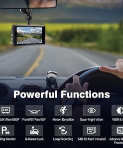 Dash Camera–Miden Front Rear Dashcam with 64G SD Card 2