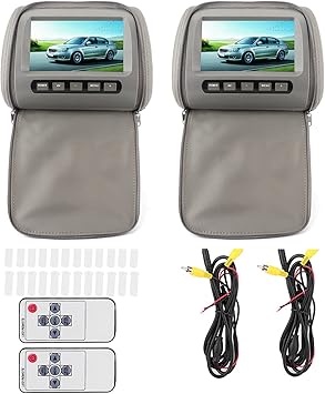 Dash Camera–2pcs 7in HD Car Headrest LCD Video Player DVD Monitor Display with Zipper Closure Cover Remote Control MP5 Display Gray Dash Camera--2pcs 7in HD Car Headrest LCD Video Player DVD Monitor Display with Zipper Closure Cover Remote Control MP5 Display Gray