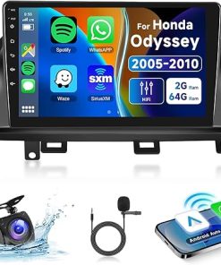 Dash Camera-METEESER-2+64G for Honda Odyssey 2005-2010 Android Car Radio Stereo-𝐇𝐢𝐅𝐢 Wireless Carplay Android Auto 10.1inch Touch Screen Bluetooth Car Audio Receiver GPS WiFi Backup Camera FM/RDS SWC Car Stereo